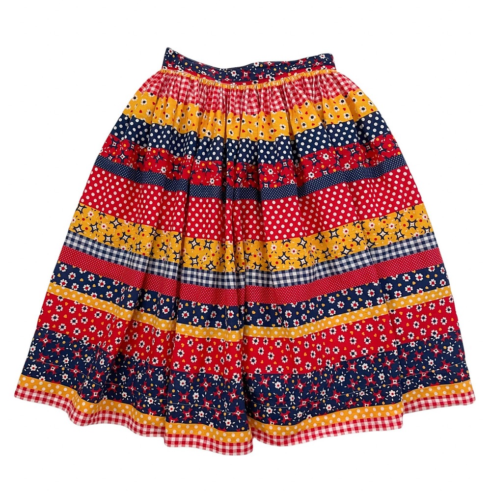 Vintage Hand Made Skirt (Waist measures 13" flat) Flowers
